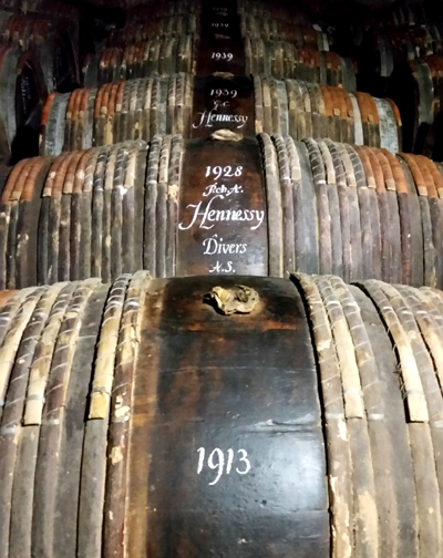 Barrels of Hennessy eau de vie.