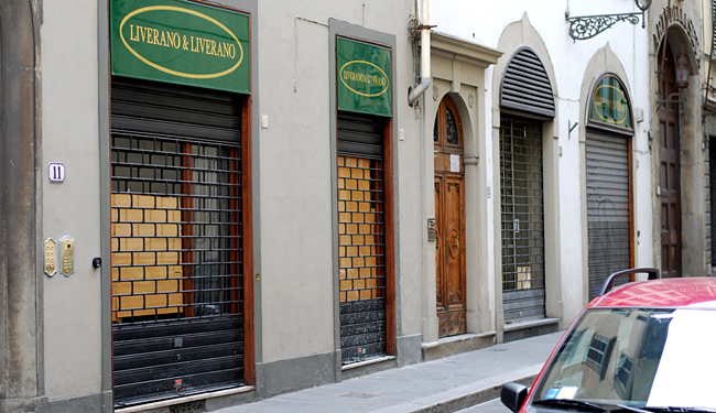 The world famous tailoring atelier Liverano & Liverano. Closed.