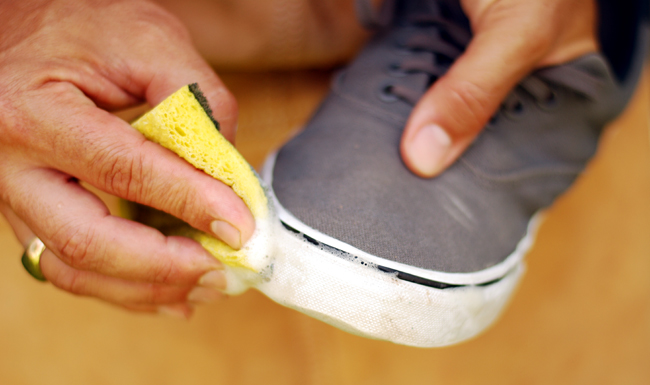 A bit of soap and elbow grease.