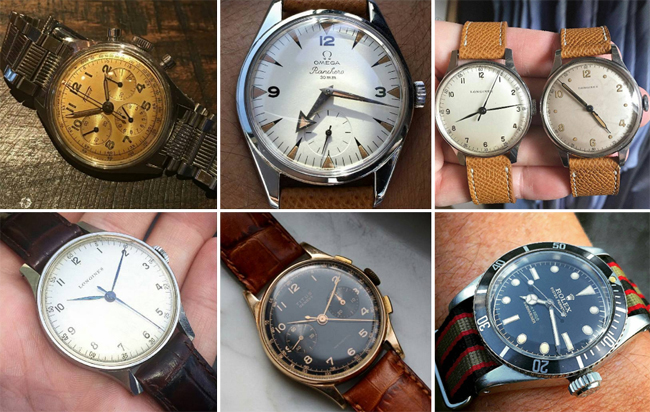 A selection of watches featured on Instagram. (All watches and photos not my own, credited below).