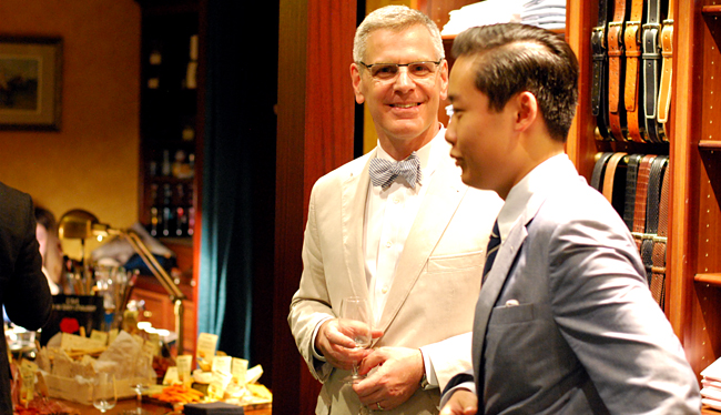 blacktieguide.com creator Peter Marshall, with Aldous Choi in the foreground