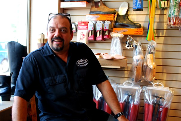 Owner and operator of Nick's Shoe Repair, Spiros Marinos