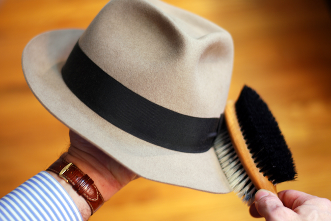 hat-brushing